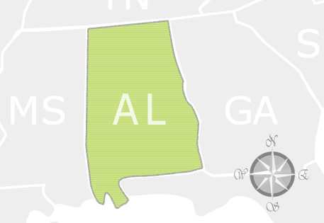 State of Alabama Map
