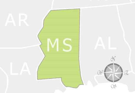 State of Mississippi Map