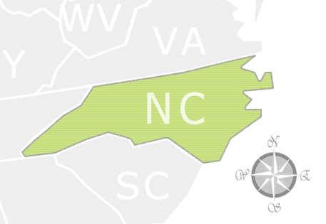 State of North Carolina Map
