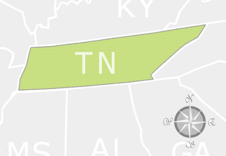 State of Tennessee Map