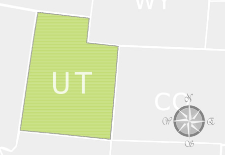 State of Utah Map